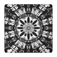 thumbnail image 1 of Black White Tie Dye Mandala Pattern Square Fitted Tablecloth with Elastic Edge,Square Table Cover,Washable Elastic Table Cover for Home Kitchen Party Decor 34"x34", 1 of 6