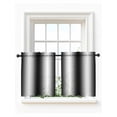 thumbnail image 1 of Black White Tier Curtains 24 Inch Length,Sheer Curtains for Bedroom Living Room Window Gradient Gray Monochrome Minimalist Stripe Small Half Window Kitchen Curtains & Drapes 27.5"x24" 2 Panels, 1 of 6