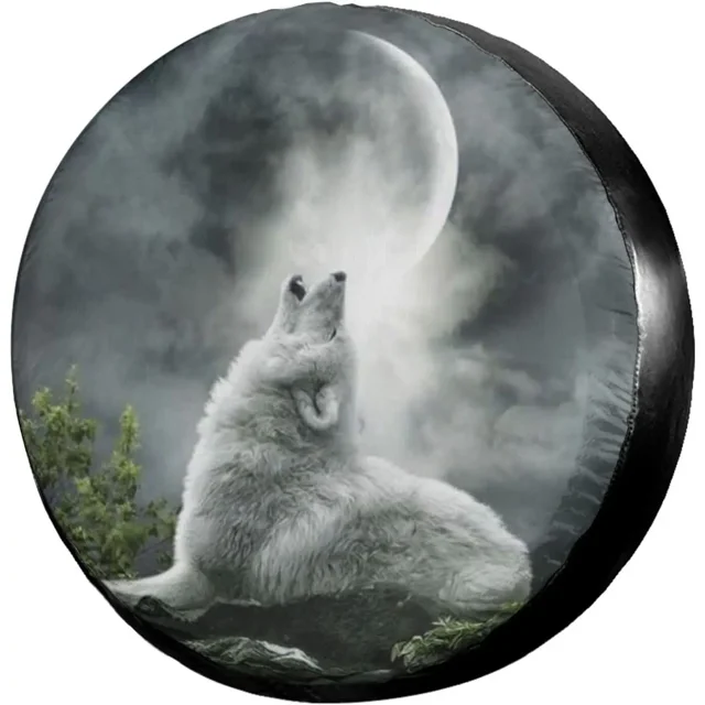 Black & White Tiger Spare Tire Cover DustProof Wheel Tire Cover Fit