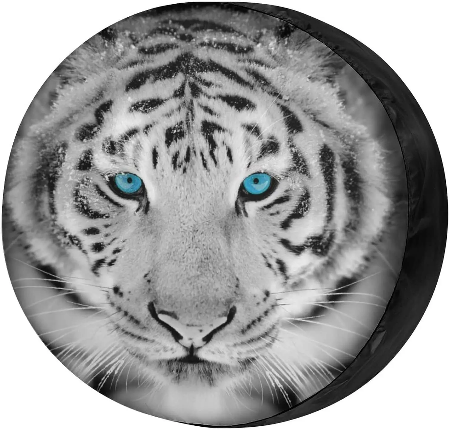 Black & White Tiger Spare Tire Cover DustProof Wheel Tire Cover Fit