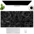 thumbnail image 1 of Black and White Topographic Map Gaming Mouse Pad - XXL Extended Desk Mat for Keyboard & Mouse (31.5" x 15.7") with Non-Slip Base & Stitched Edges - Washable Surface for Computer or Gaming Desk, 1 of 2