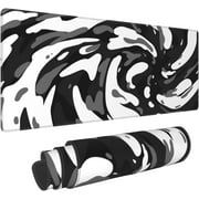 Black White Topographic Mouse Pad XL Large Gaming Mousepad Extended Desk Mats Non Slip Rubber Base Desktop Mat for Work Game Office Home 31.5 x 11.8 inches