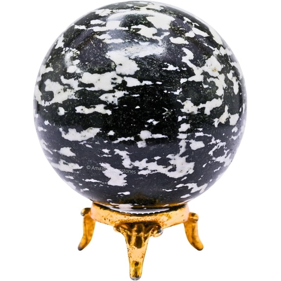Black & White Tourmaline Crystal Ball Sphere 2.5" Inches