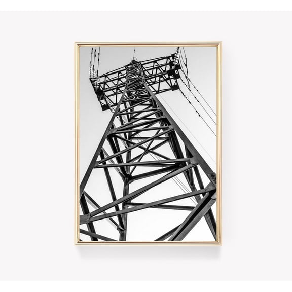 Black White Tower Print Electricity Poster Trans Art