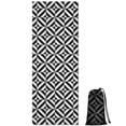 thumbnail image 1 of Black White Triangle Checkered Pattern Hot Yoga Mat Towel Non Slip for Hot Yoga - Quick-Drying Yoga Mat Cover with 4 Corner Pockets with Travel Bag - Hot Yoga Towel Non Slip 74"x26", 1 of 6