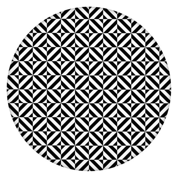 Black White Triangle Checkered Pattern Round Fitted Tablecloth with Elastic Edge,Dining Table Cover Waterproof,Outdoor Round Tablecloth for Camping,Dining,Indoor and Outdoor