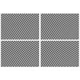 thumbnail image 1 of Black White Triangle Checkered Pattern Summer Placemats Table Placemats Set Of 4-Linen Kitchen Washable Placemats Table Mats 11.8"x17.7" Non-Slip Heat Resistant, 1 of 6
