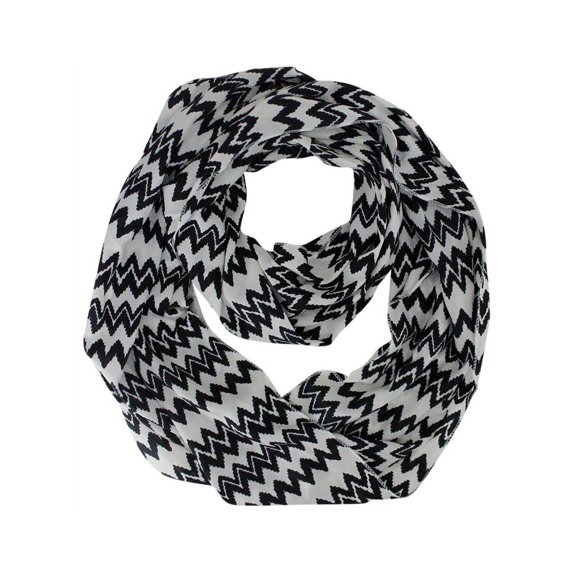Black & White Tribal Chevron Infinity Neck Scarf