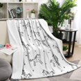 thumbnail image 1 of Black and White Unicorn Blanket,Comfortable Soft Lamb Wool Throw Blanket,All Season,Warm Lightweight Blankets for Sofa Bed Couch Living Room Chair,40"x50", 1 of 4