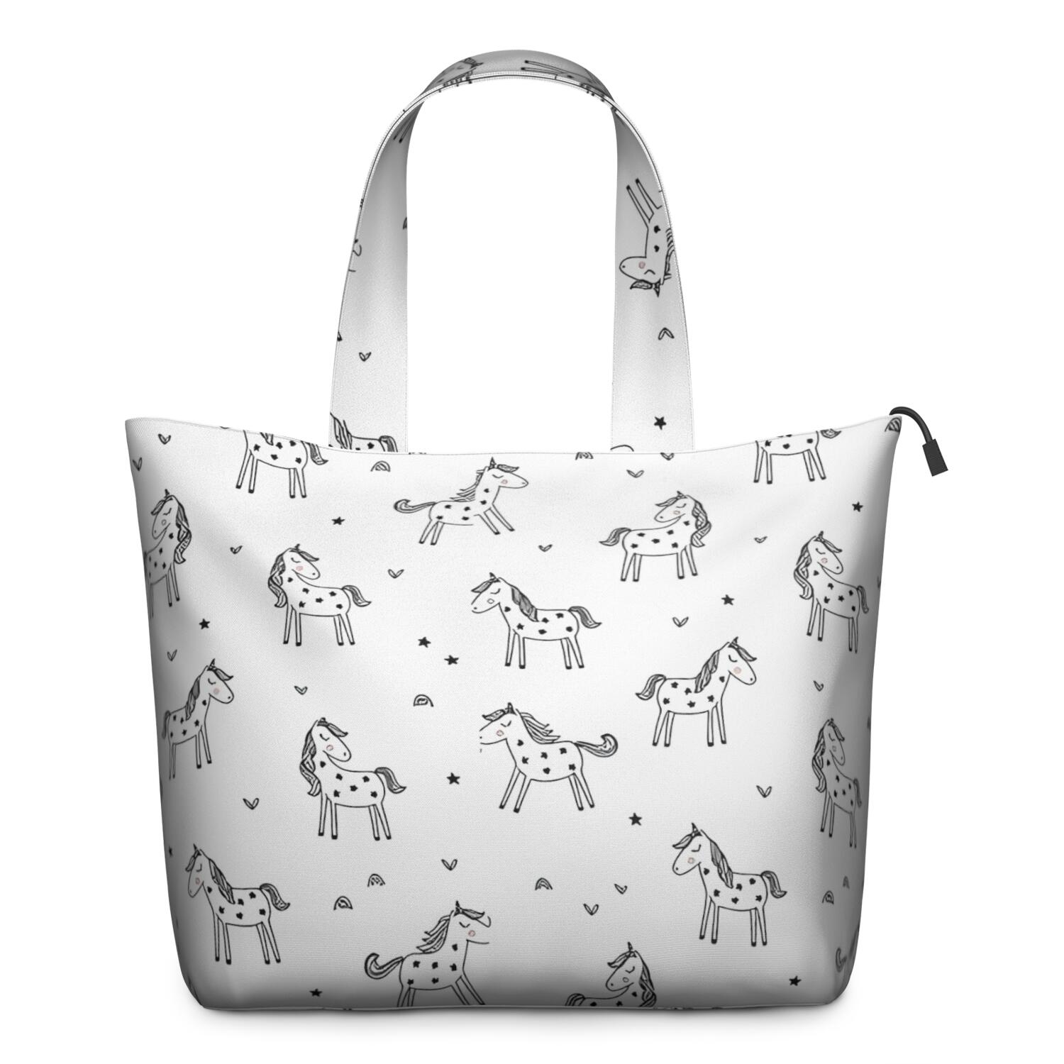 Black and White Unicorn Travel Tote Bags for Women Carry On,Large Weekender Bags for Women Travel,Multi Functional Duffle Bag for Work,Shopping,Sports