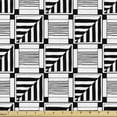 thumbnail image 1 of Ambesonne Black and White Fabric by the Yard Upholstery, Abstract Sqaure, 3 Yards, Black White, 1 of 4