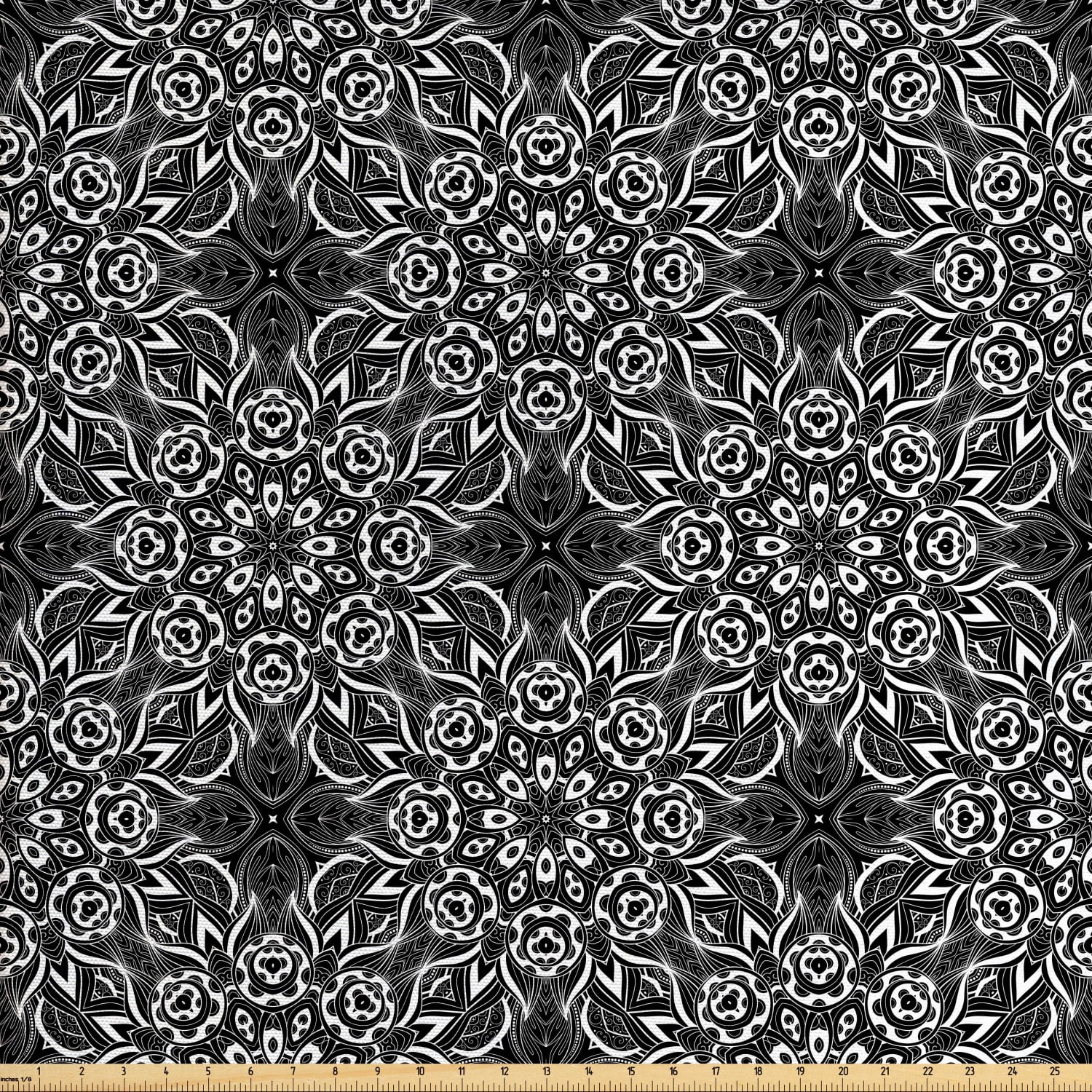 Ambesonne Black And White Fabric By The Yard Upholstery Leaf ambesonne-black-and-white-fabric-by-the-yard-upholstery-leaf