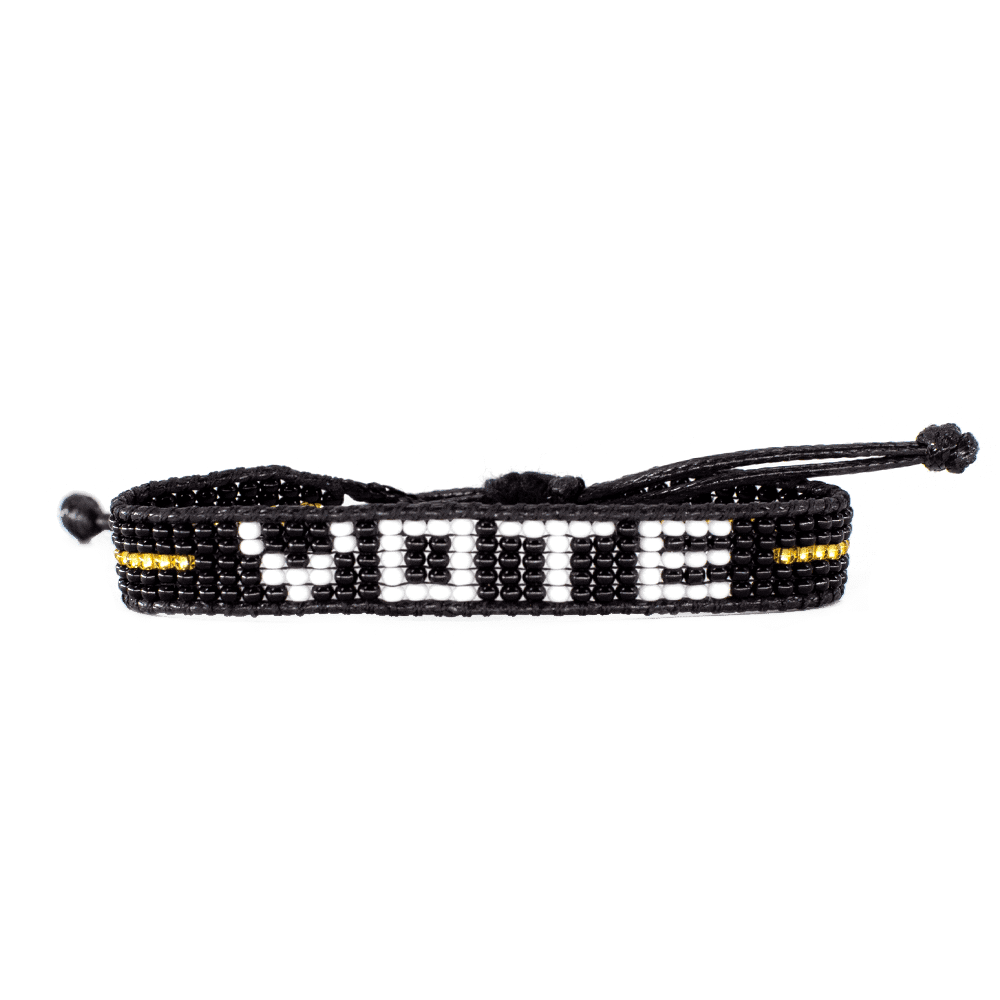 UBUNTU LIFE Black / White VOTE Woven Bracelet
