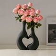thumbnail image 1 of Black and White Vase Heart Shape Ceramic Vase Set ,Black and White Matisse Vase ,Table Centerpiece Wedding Anniversary Decorative Gift ,Decorative Vases for Room,Home Book Shelf,Fireplace,Table Decor, 1 of 6