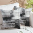 thumbnail image 1 of Black White Velvet Abstract Pillow Covers Set of 2 Modern Accent Gray Throw Pillow Cover Soft Elegant Decorative Couch Cushion Cover for Bed Living Room Outdoor Sofa Pillowcases 18x18 Inch, 1 of 6
