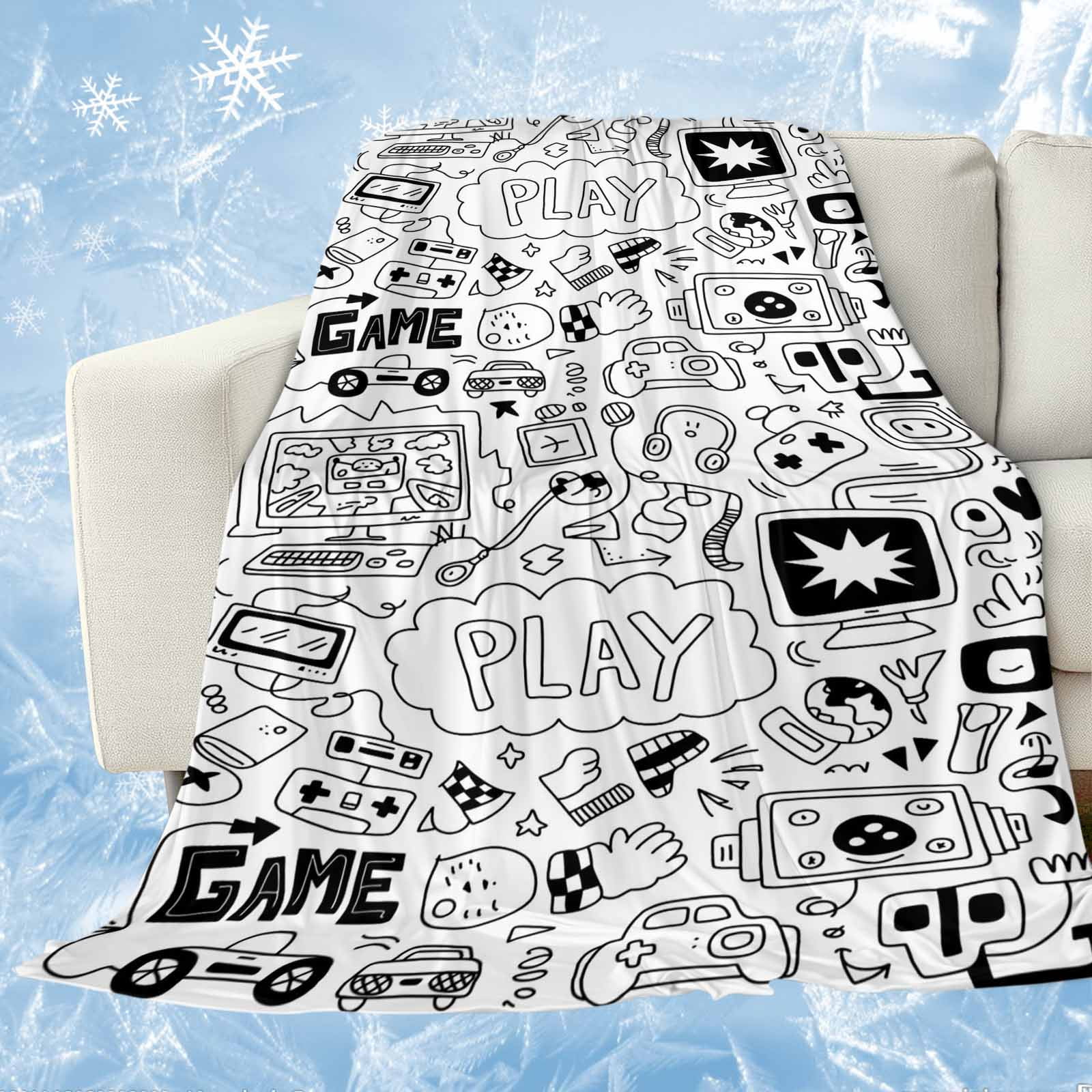Black White Video Game Cooling Blanket,Lightweight Summer Throw Blanket ...