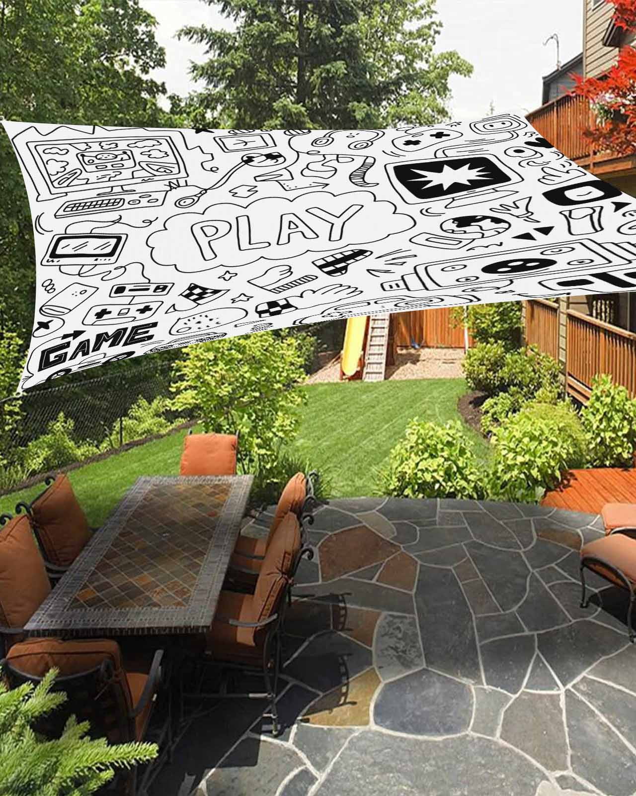 Black White Video Game Sun Sail Shades Rectangle Canopy,Sunlight Block ...
