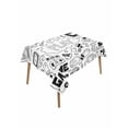 thumbnail image 1 of Black White Video Game Table Cloth, Console Computer Gaming Sketch Style Waterproof Tablecloth for Rectangle Tables, Reusable Washable Fabric Table Cover for Restaurant Kitchen Dining Tables 60"x84", 1 of 6