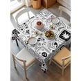 thumbnail image 1 of Black White Video Game Tablecloth Square Table Cloth 60x60, Waterproof Tablecloth Outdoor Table Cloth, Console Computer Gaming Sketch Style Washable Table Cover for Kitchen Dinning Party, 1 of 8