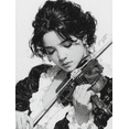 thumbnail image 1 of Black White Violinist Sketch Canvas Print, Classical Music Art Gift For Music Lovers Home Wall Decor, 1 of 8