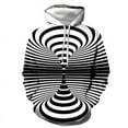 Black White Visual Dizziness Hoodies For Men 3D Printed Personalized