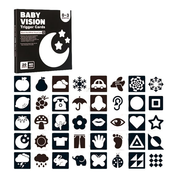 Black White Visual Stimulation Baby Visual Stimulation Card Black White Card High Contrast Baby