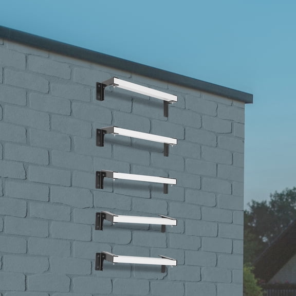 Black+White Wall Mounted Ladder Window Well Egress Ladde Adjustable Fire Emergency Escape