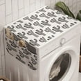 thumbnail image 1 of Black and White Washing Machine Organizer, Repetitive Pattern of Outline Exotic Cactus Plants Image, Anti-slip Fabric Top Cover for Washer and Dryer, Black and White, by Ambesonne, 1 of 1
