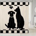 thumbnail image 1 of Black And White Waterproof Bathroom Curtain,Dog Wolf Shower Curtain 72Wx78L,Cute Animal Waterproof Fabric,Buffalo Lattice Waterproof Cloth,Simple Modern Bath Curtain Room Decor, 1 of 6