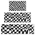 thumbnail image 1 of Black and White Wavy Checkerboard Pattern Kitchen Rugs Sets Of 3,Kitchen Runner Rugs Non Skid Washable,Decorative Kitchen Floor Mats for Kitchen,Sink,Laundry,17"x30"+ 17"x47" + 17"x59", 1 of 6