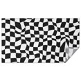 thumbnail image 1 of Black and White Wavy Checkerboard Pattern Rectangle Tablecloth 60"x102",Waterproof Polyester Rectangle Table Cloth, Wipeable Spillproof Polyester Tablecloth for Dining, Camping, Indoor and Outdoor, 1 of 6