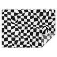 thumbnail image 1 of Black and White Wavy Checkerboard Pattern Rectangle Tablecloth 60"x84",Waterproof Polyester Rectangle Table Cloth, Wipeable Spillproof Polyester Tablecloth for Dining, Camping, Indoor and Outdoor, 1 of 3