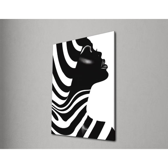 Black and White Woman Art, Abstract Silhouette, Modern Wall Decor, Minimalist Face Print, Stylish Monochrome Poster, Wall Decor Chart, Size 12x18 UNFFRAMED F03.1.8l1362