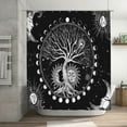 thumbnail image 1 of Black and White World Tree Shower Curtain Sun Moon Starry Sky Boho Shower Curtain Set for Bathroom Tarot Modern Farmhouse Fabric Waterproof Aesthetic Bathroom Decor with 12 Hooks 72x72in, 1 of 6
