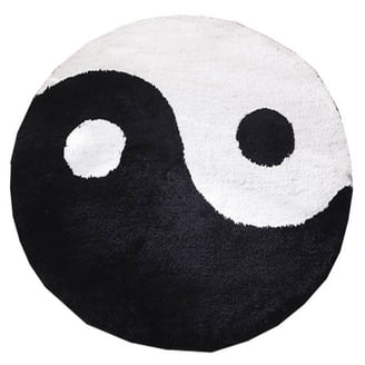 Yin-Yang Rugs for Home Decor in Black and White and Color Options
