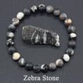 Black White Zebra Jasper Bracelets Men Women Natural Stone Round Bead