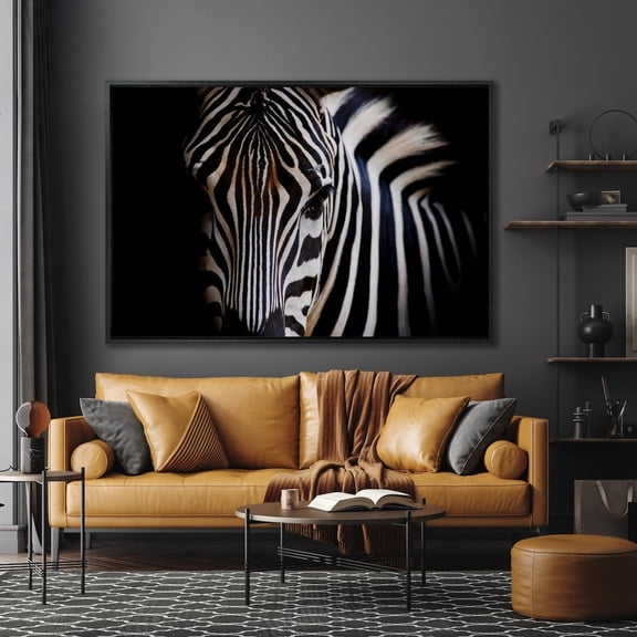 Black White Zebra Modern Safari Animal Wall Art, Unframed Paper Poster 8x10in
