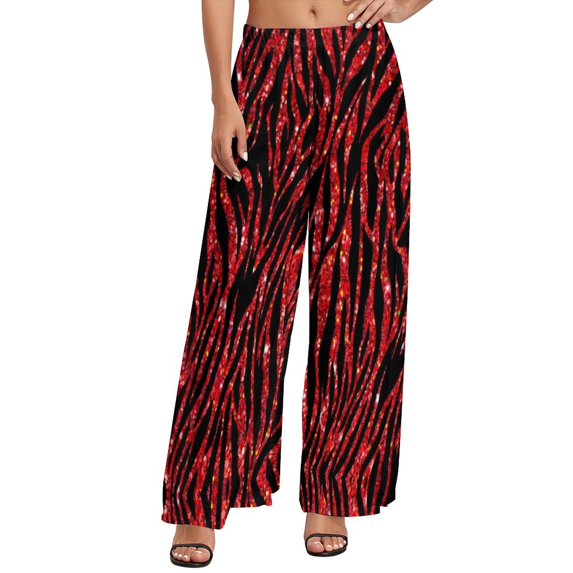 Black White Zebra Pants Female Animal Print High Waisted Casual Print Straight Wide Leg Pants Summer Oversize Beach Trousers
