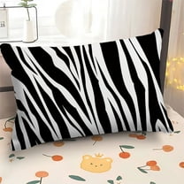Black and White Zebra Print Striped Pillow Covers 12x20 in Couch Pillow Case Modern Decorative Square Throw Pillows for Home Living Room Bedroom Bed Cushion Outdoor