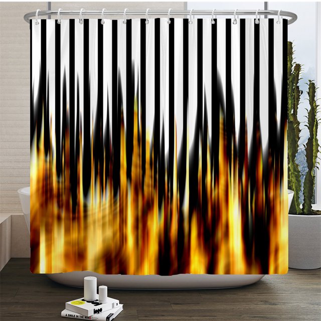 Black White ZebraStripe Print Shower Curtain Art Abstract Waterproof