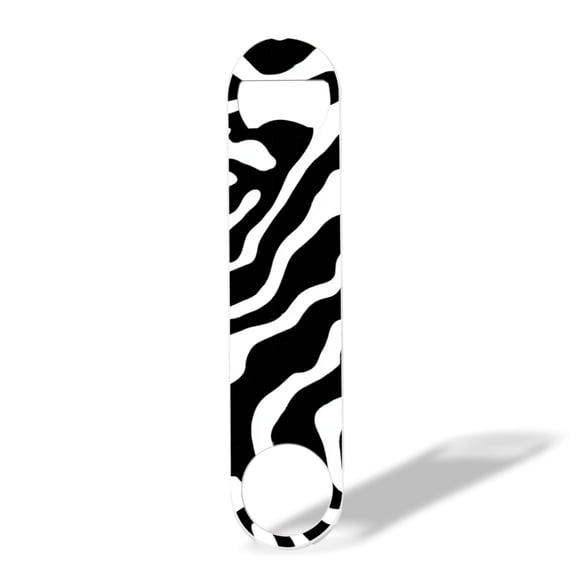 Black and White Zebra Stripes Pattern Stainless Steel Flat Bottle Opener, Heavy Duty Beer Bottle Opener Suitable for Bar Bartender Men Women Kitchen Restaurant Party Supplies 7in