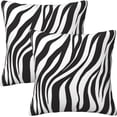 thumbnail image 1 of Black and White Zebra print striped Pillow Covers 18x18 in Couch Pillow Case Sets of 2 Modern Decorative Square Throw Pillows for Home Living Room Bedroom Bed Cushion Outdoor, 1 of 6