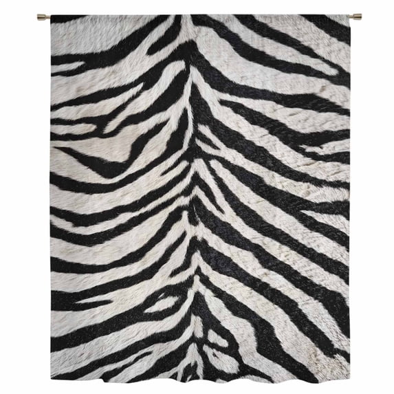 Black White Zebras Sheer Curtains 54 Inches Long, Vintage Abstract Art Light Filering Curtains, Breathable Simi Curtain Privacy Drapes for Kitchen Bathroom Nursery Lightweight Small Window Treatment