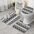 thumbnail image 1 of Black and White Zigzag Pattern Bathroom Rugs Sets 3 Piece,Toilet Cover Set,Absorbent Non Slip Bathroom Mats Sets with U-Shaped Contour Rug Toilet Rug Set, 1 of 5