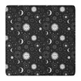 thumbnail image 1 of Black White Zodiac Sun Moon Pattern Square Fitted Tablecloth with Elastic Edge,Square Table Cover,Washable Elastic Table Cover for Home Kitchen Party Decor 36"x36", 1 of 6