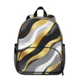 thumbnail image 1 of Black White and Gold Marble Backpack Backpack for School,Cute School Bag,Schoolbag with Adjustable Shoulder Straps & Padded Back,13.8"x11.4"x6", 1 of 6