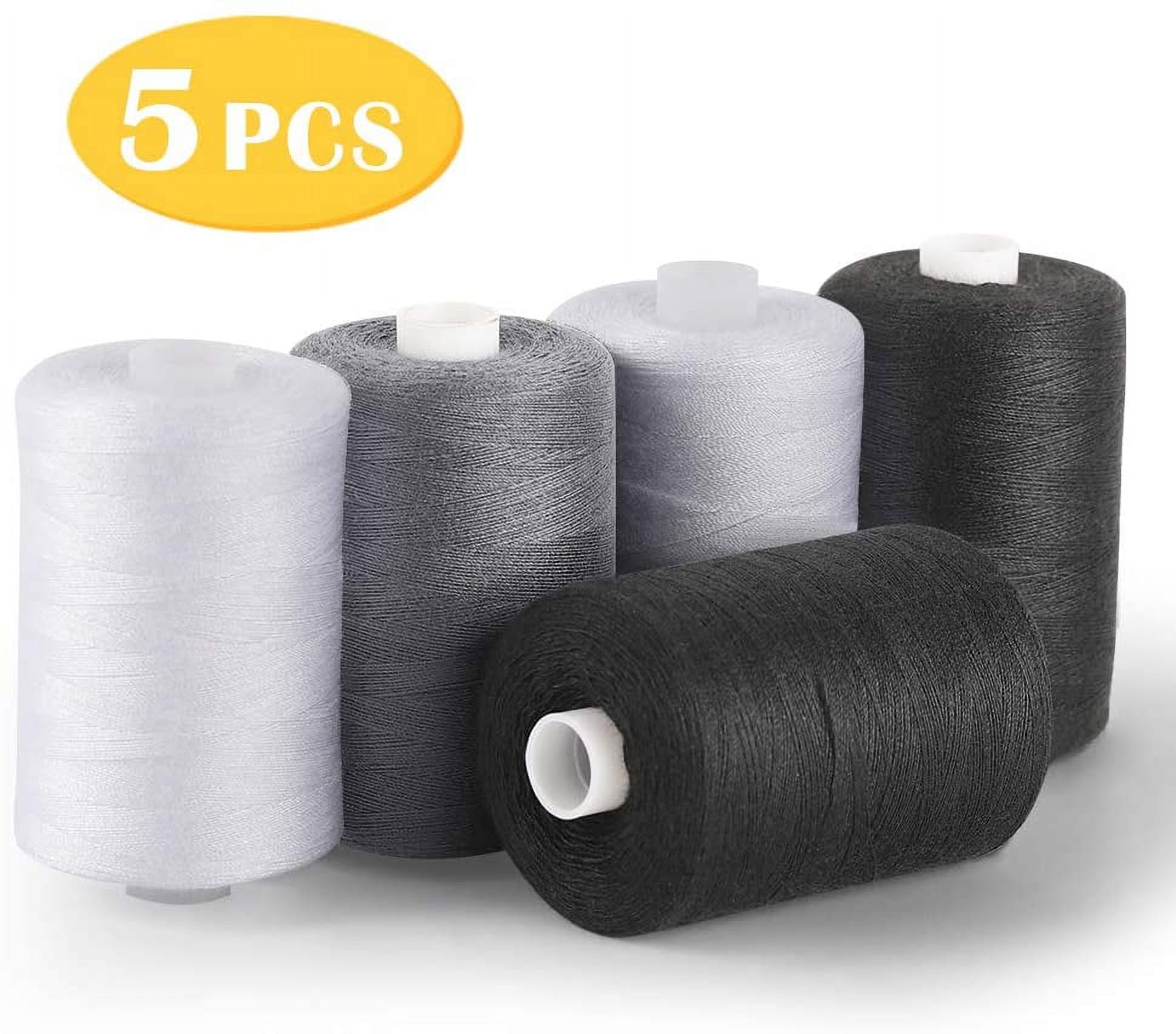 MOOACE 10-Pack Black Cotton Thread Spools – 1000 Yards Each For Sewing Machine & DIY