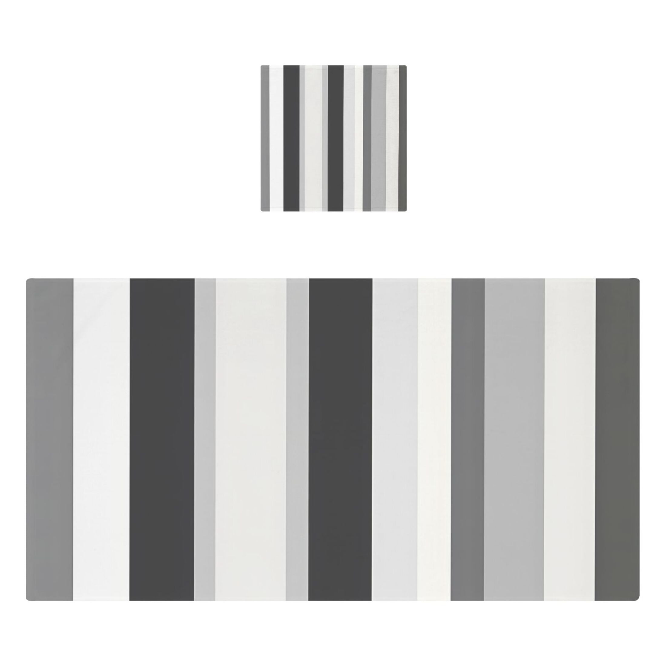 Black White and Gray Stripes 2 Piece Cotton Bath and Face Towel Set Soft and Absorbent, for Beach Pool Bathroom