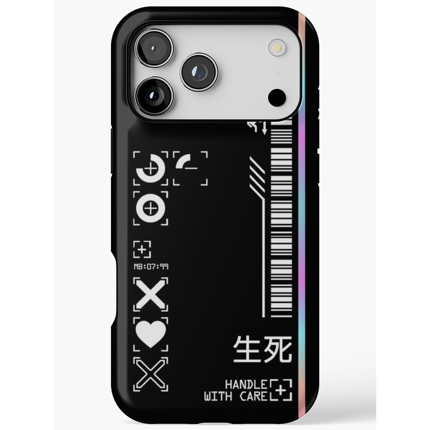 Black, White and Pink Barcode Crosshair Symbols Tough Cell Phone Case ...