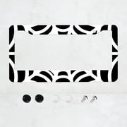 Black and White network Style License Plate Frame Aluminium Rust-Proof Auto Parts License Plate Decorative Screws Fit Standard 2 Holes 1Pc U.S. License Plate, 12.2x 6.3 inch